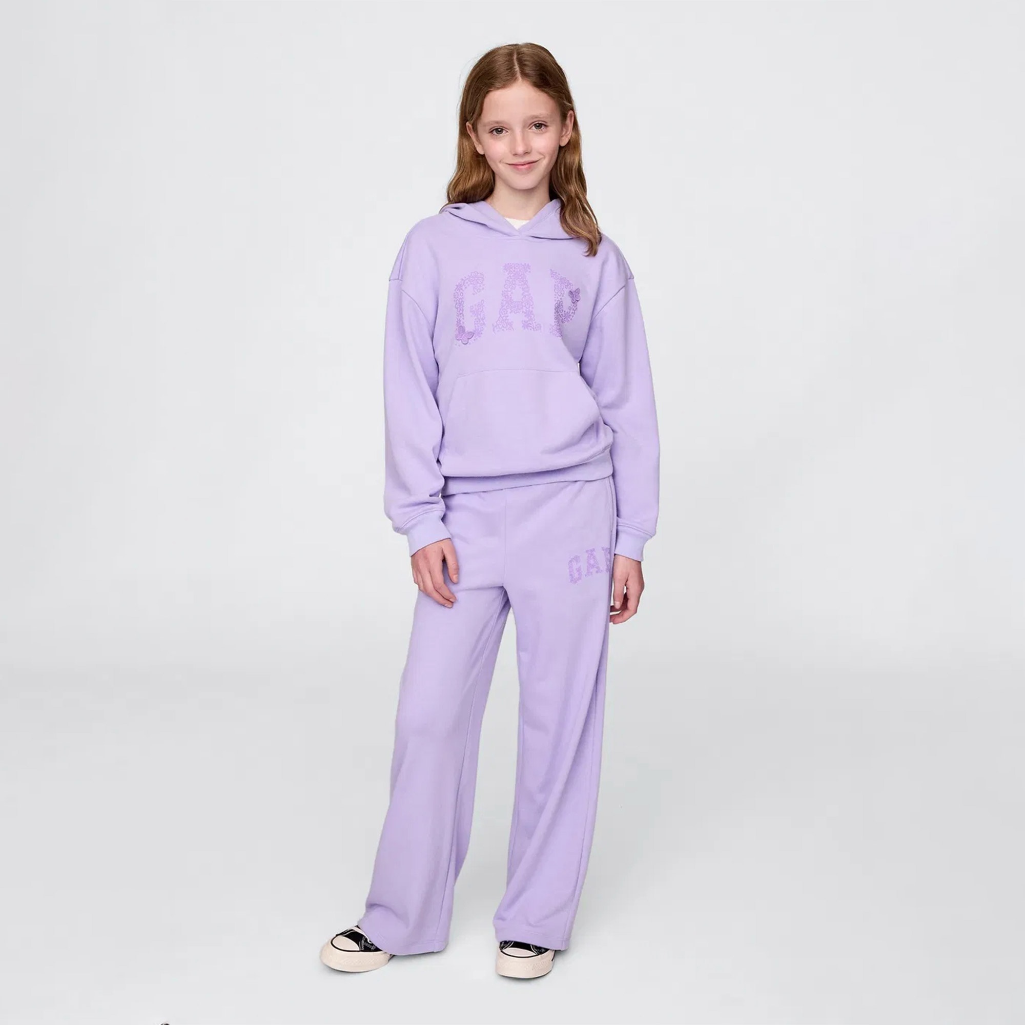 Gap Relaxed Fit French Terry Çocuk Mor Sweatshirt