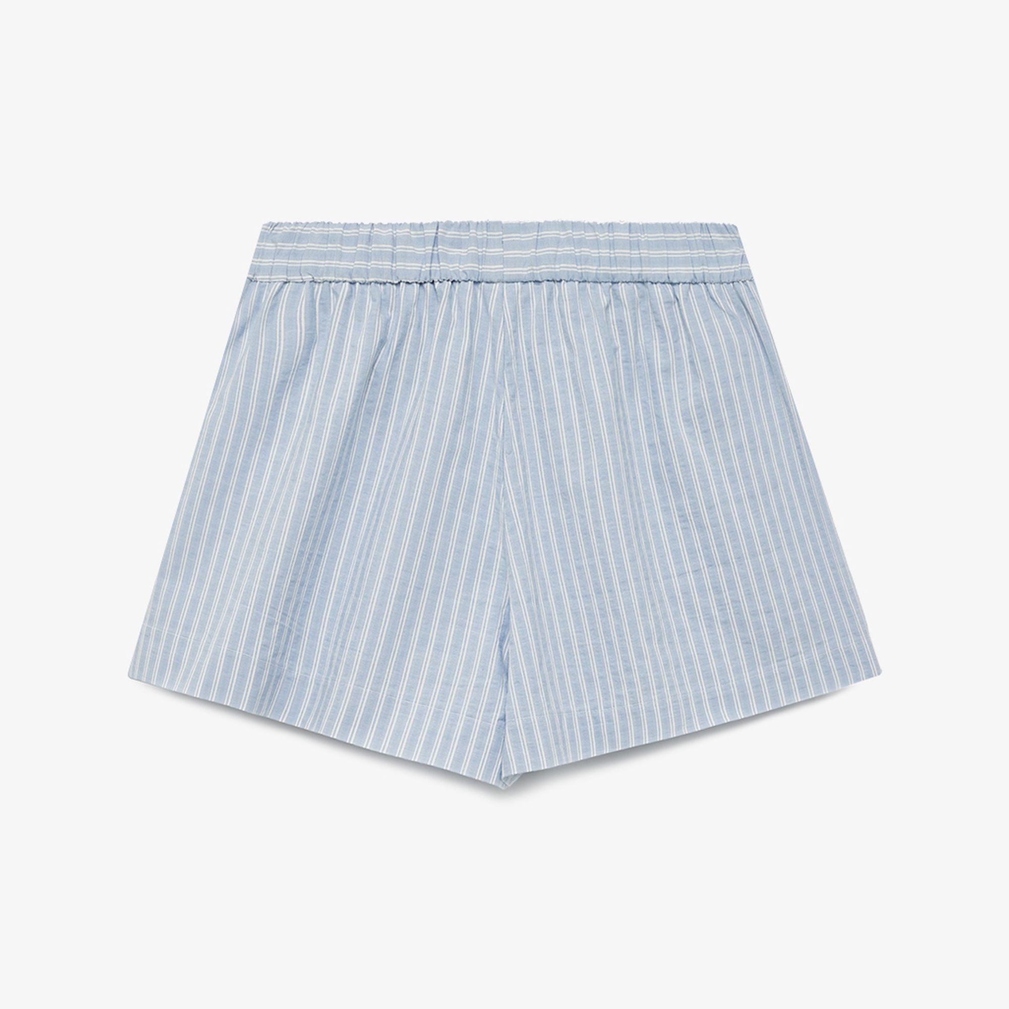 Beli Lastikli Çizgili Şort