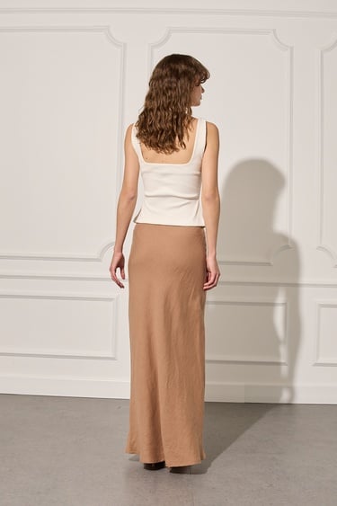  %100 Keten Uzun Etek