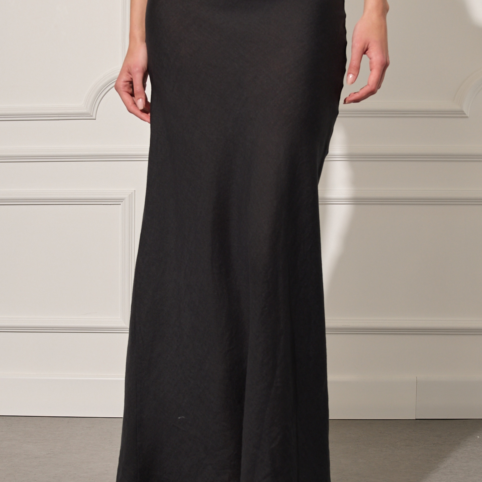 %100 Keten Uzun Etek