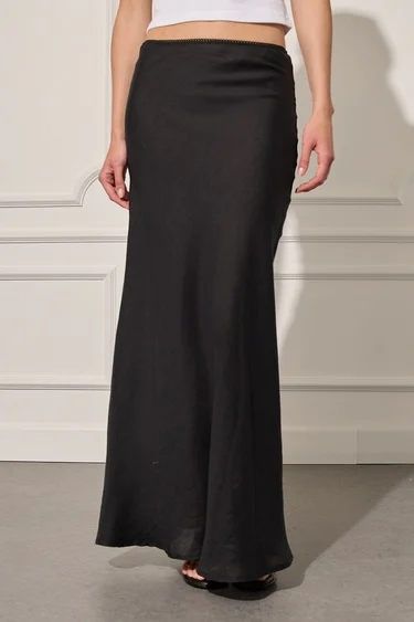  %100 Keten Uzun Etek