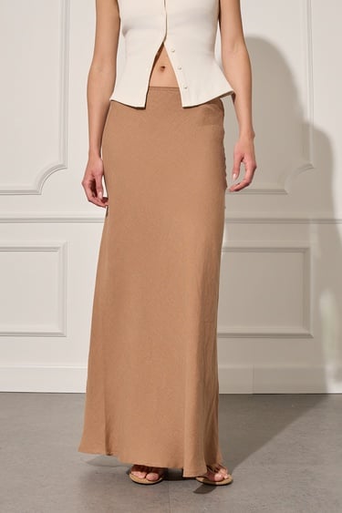  %100 Keten Uzun Etek