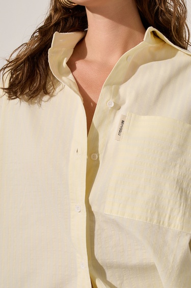  Oversize Çizgili Gömlek