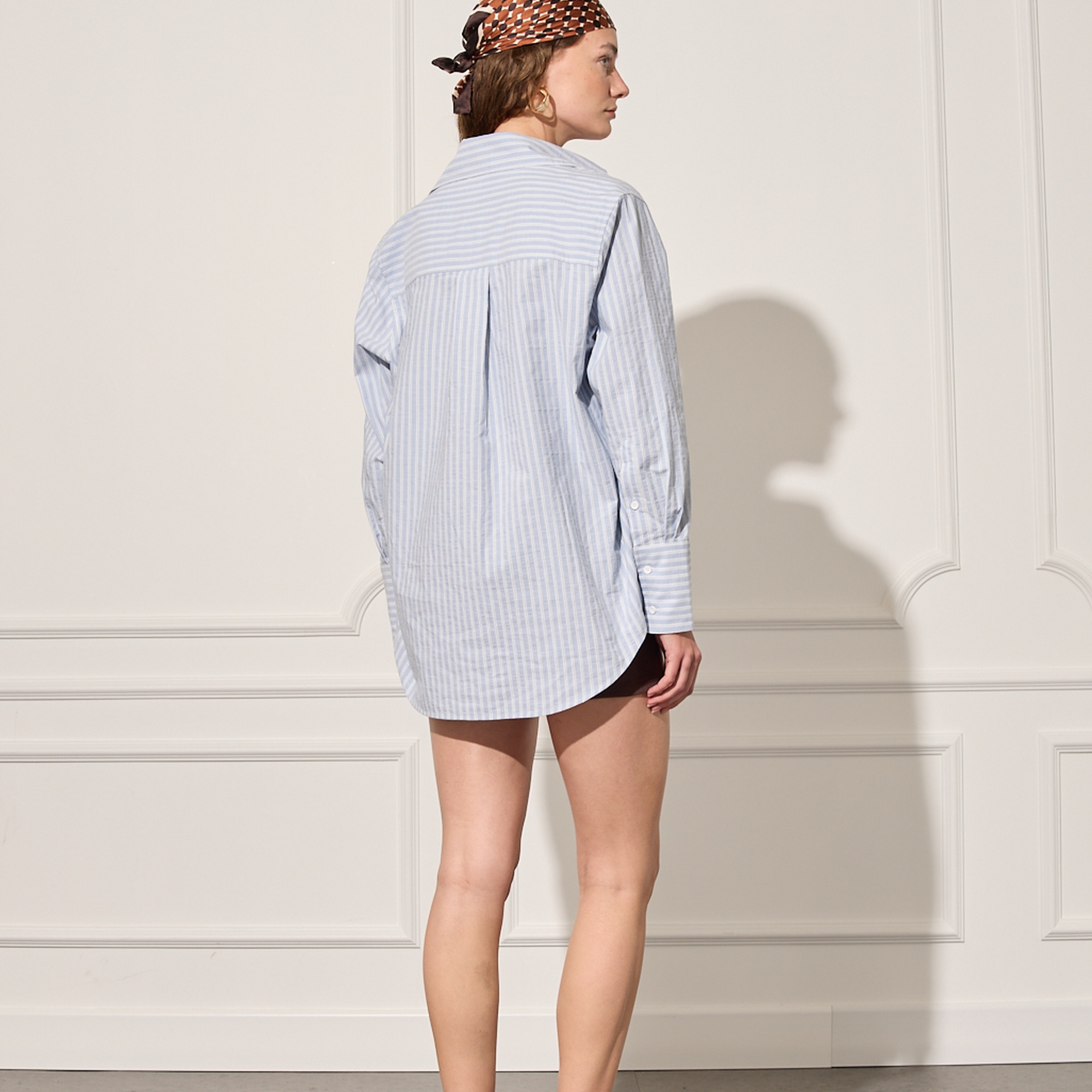 Oversize Çizgili Gömlek