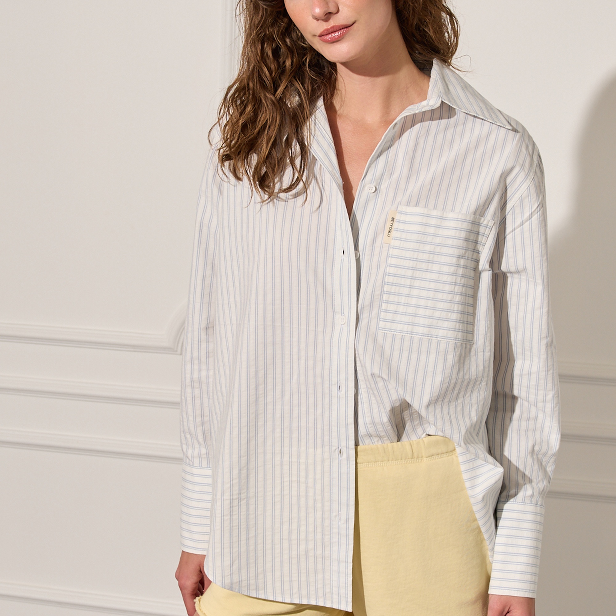 Oversize Çizgili Gömlek