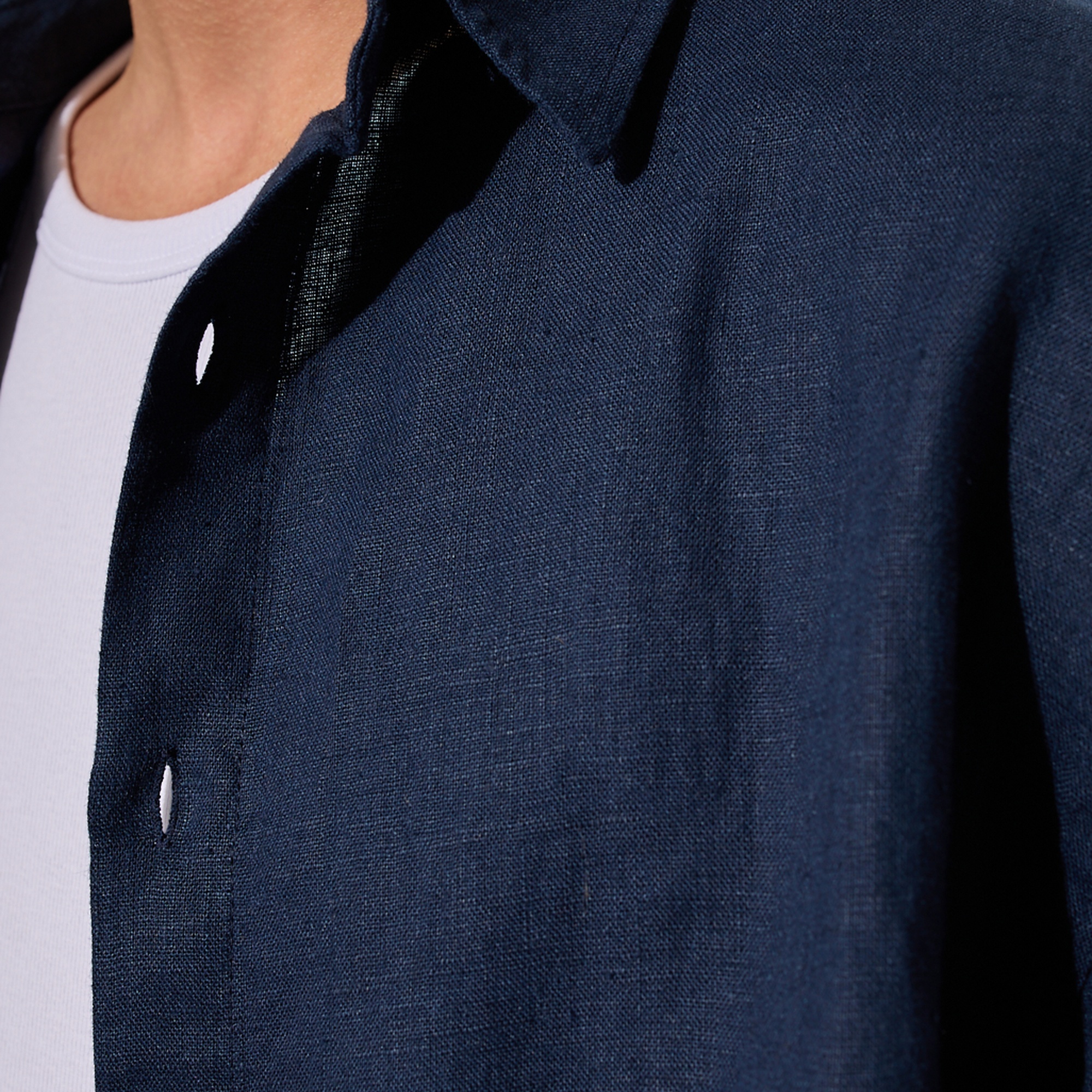 %100 Keten Oversize Gömlek