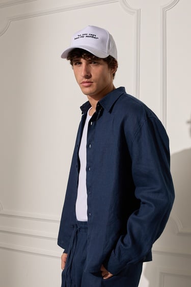  %100 Keten Oversize Gömlek