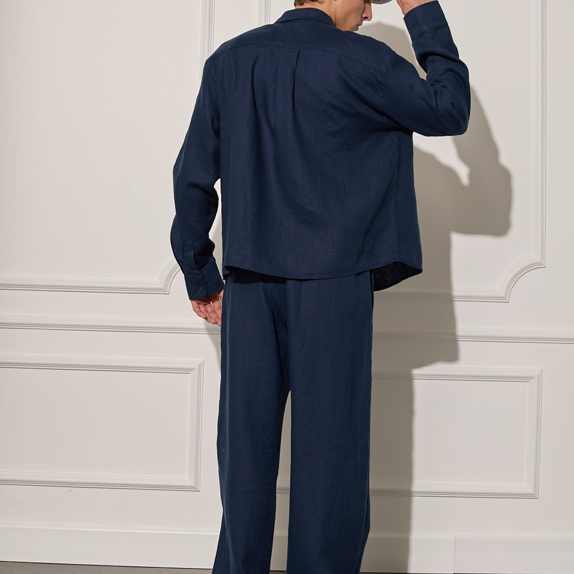 %100 Keten Oversize Gömlek