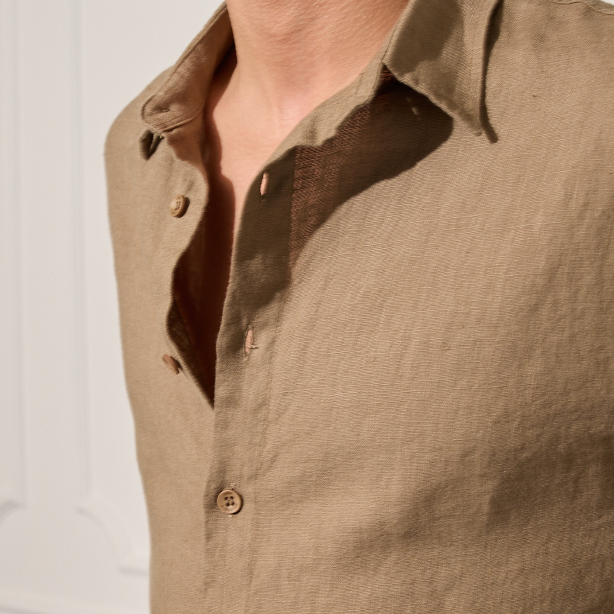 %100 Keten Oversize Gömlek