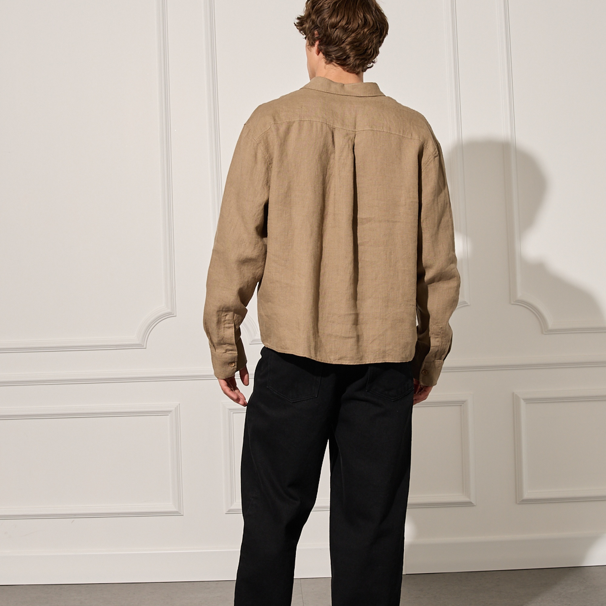 %100 Keten Oversize Gömlek