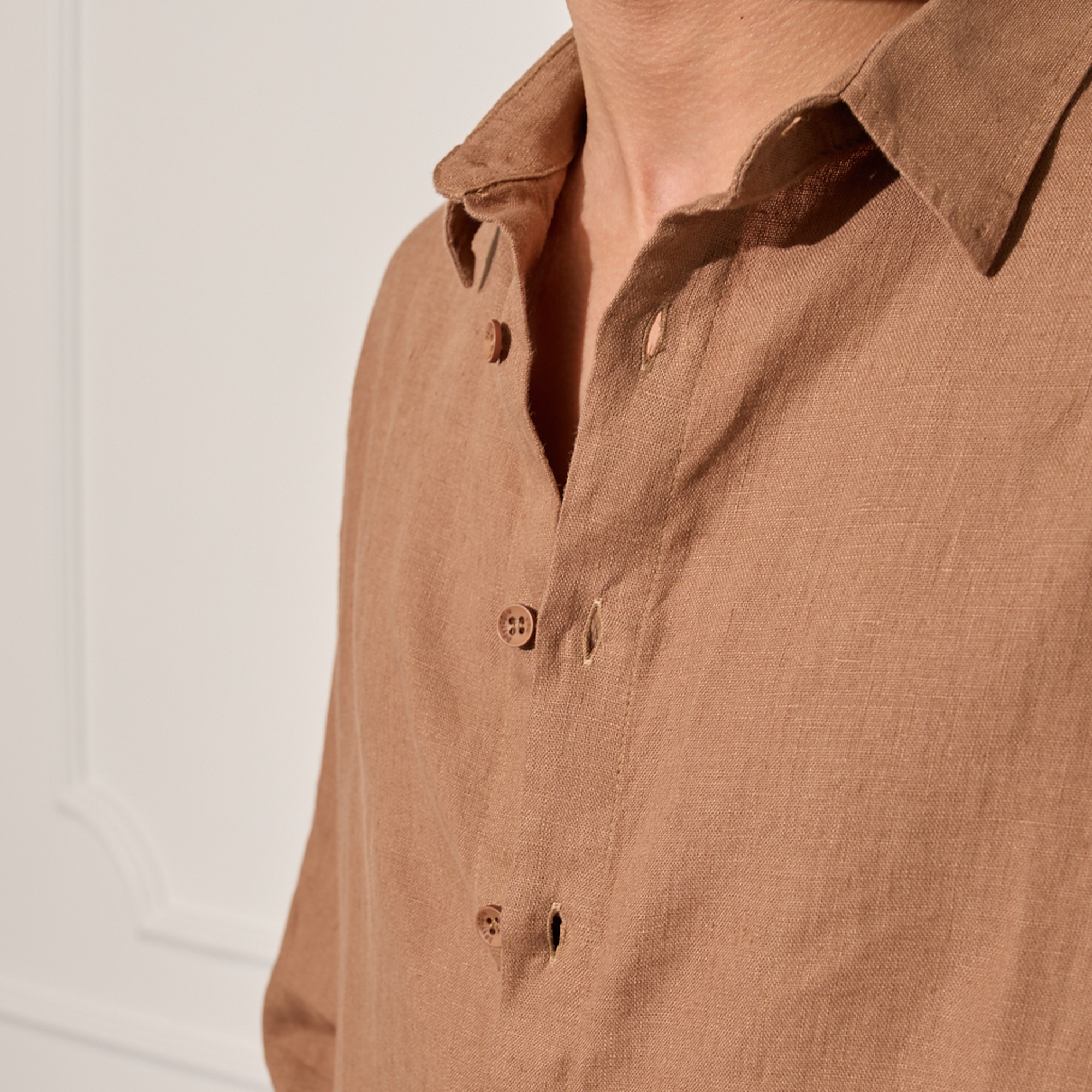 %100 Keten Oversize Gömlek