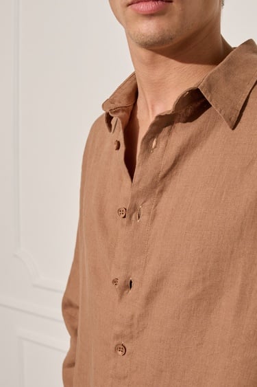  %100 Keten Oversize Gömlek