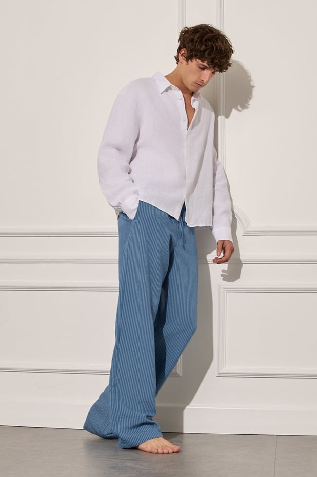  %100 Keten Oversize Gömlek