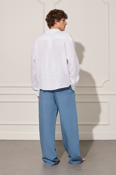  %100 Keten Oversize Gömlek