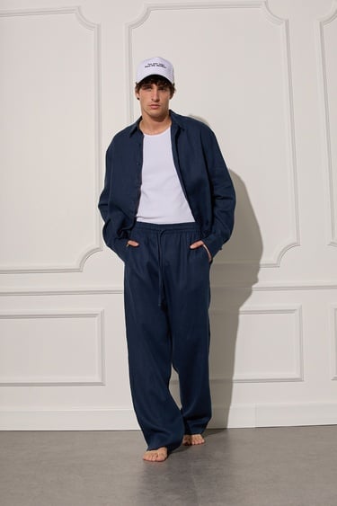  %100 Keten Oversize Gömlek