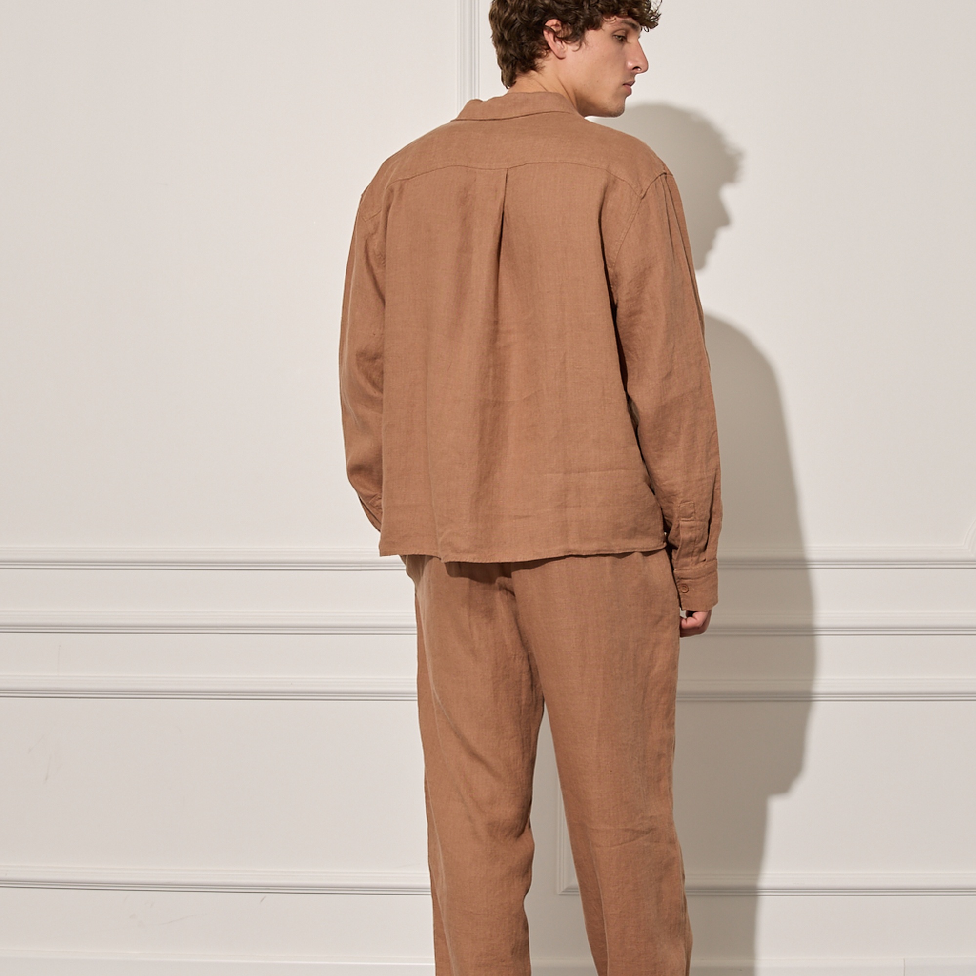 %100 Keten Oversize Gömlek