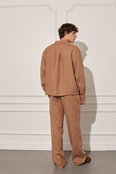  %100 Keten Oversize Gömlek