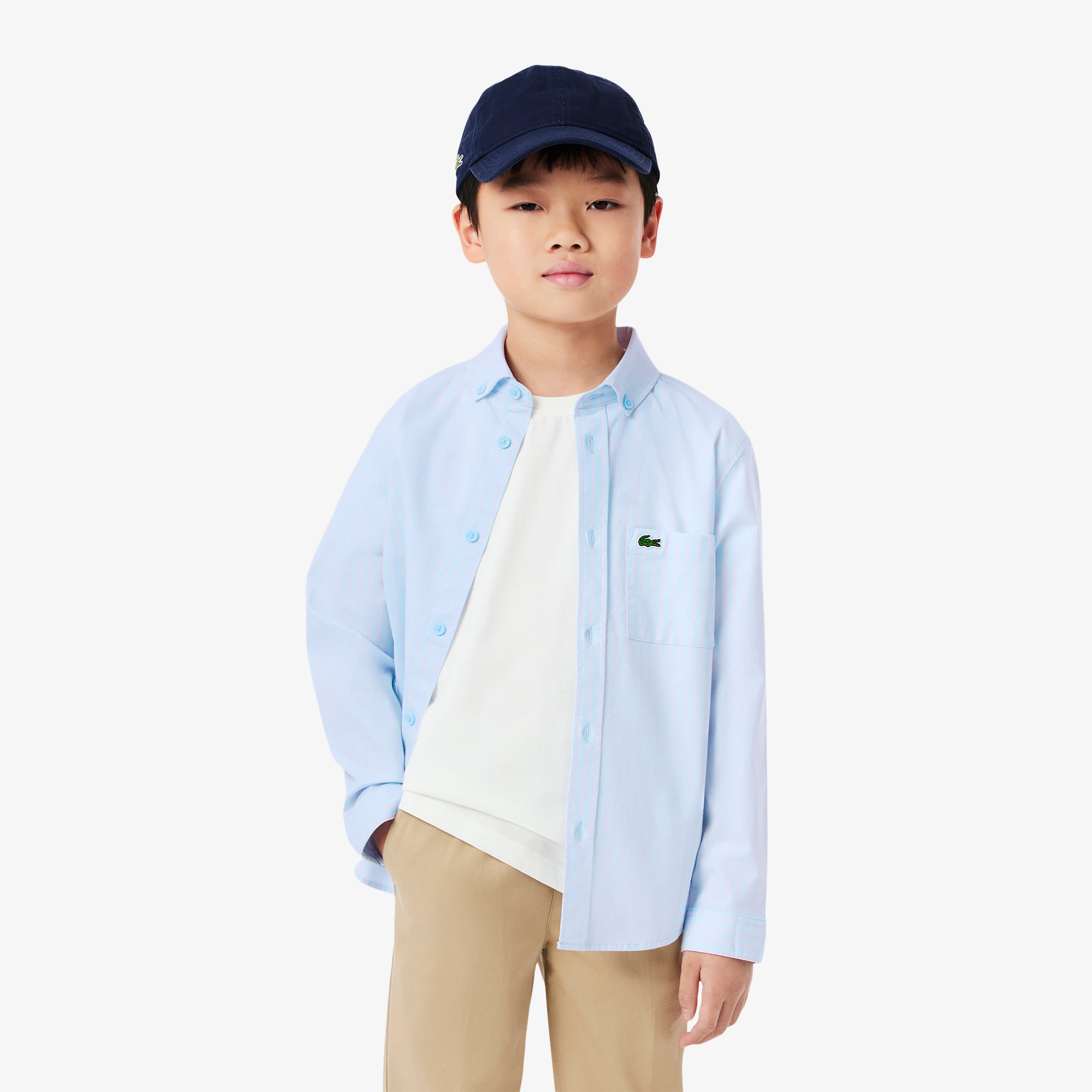  Çocuk Çizgili Mavi Gömlek