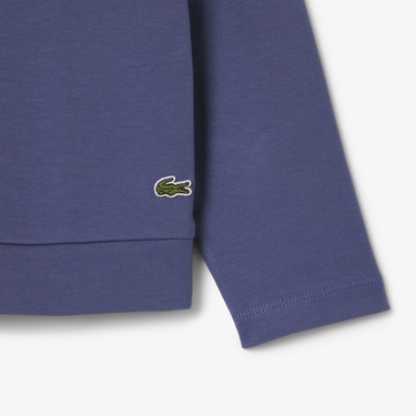  Kız Çocuk Uzun Kollu Bisiklet Yaka Baskılı Mor T-Shirt