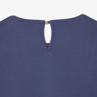  Kız Çocuk Uzun Kollu Bisiklet Yaka Baskılı Mor T-Shirt