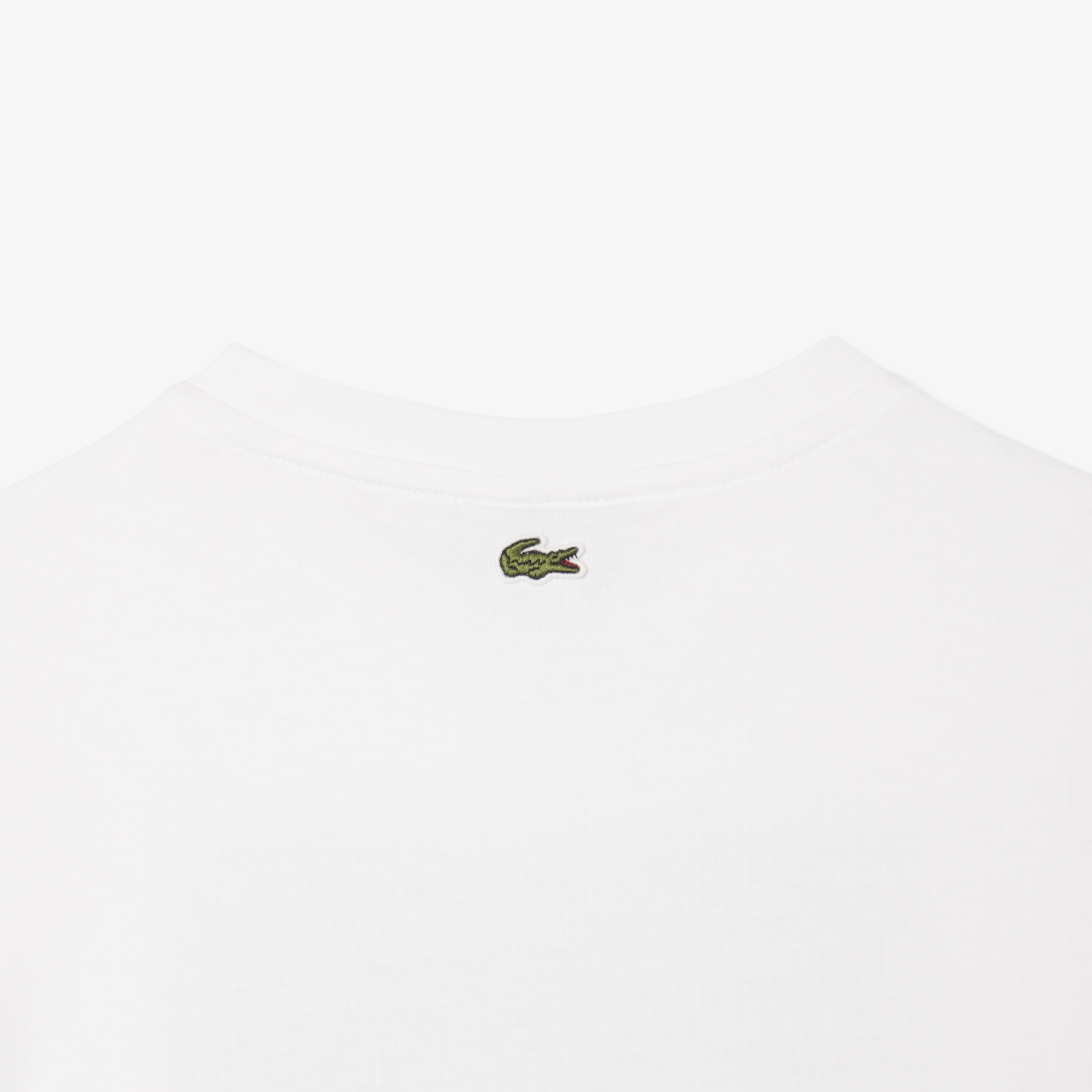 Lacoste Çocuk Bisiklet Yaka Baskılı Beyaz T-Shirt