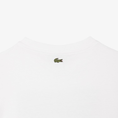  Lacoste Çocuk Bisiklet Yaka Baskılı Beyaz T-Shirt