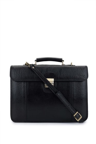  Tamer Tanca Erkek Hakiki Deri Siyah Evrak Çantası