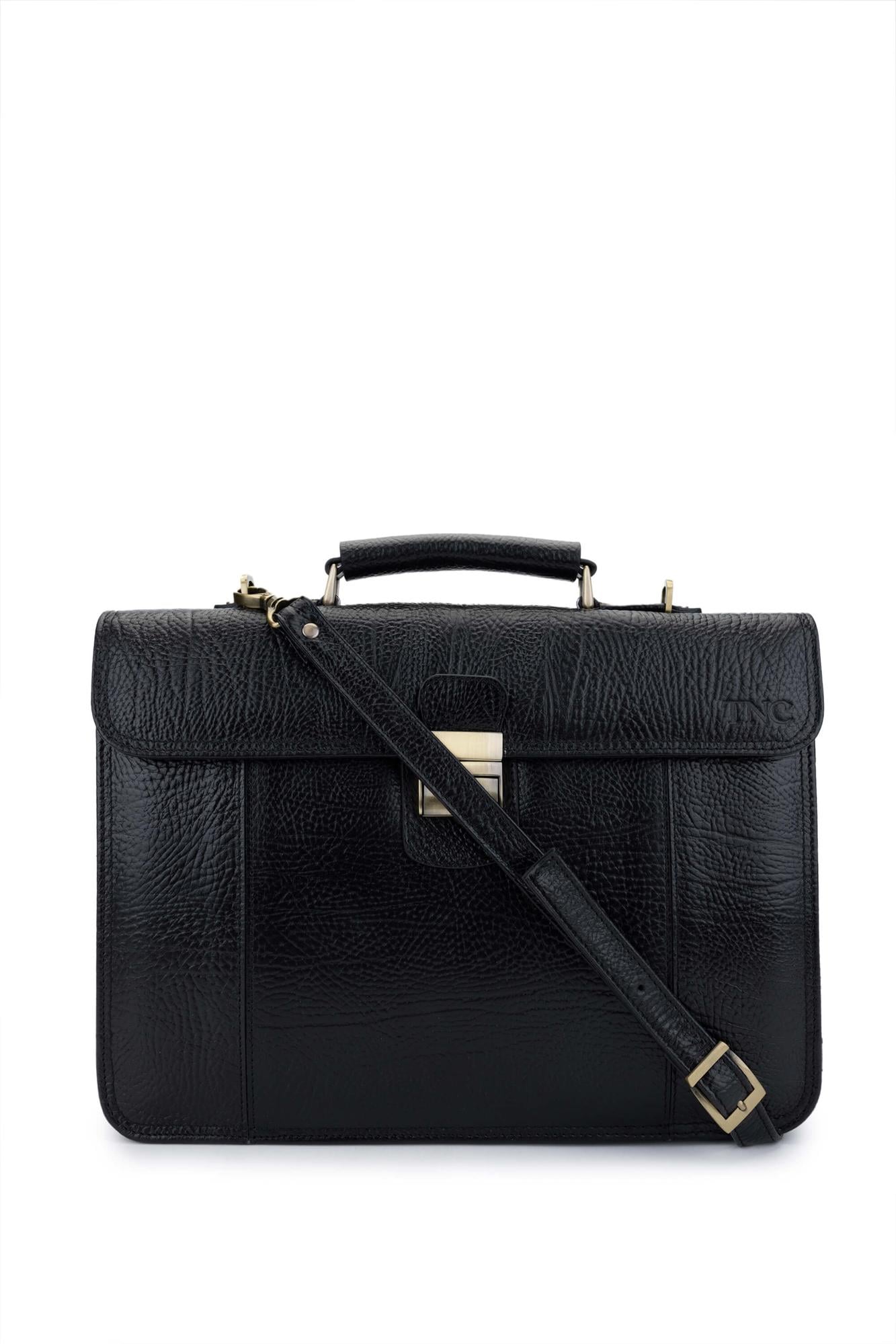  Tamer Tanca Erkek Hakiki Deri Siyah Evrak Çantası