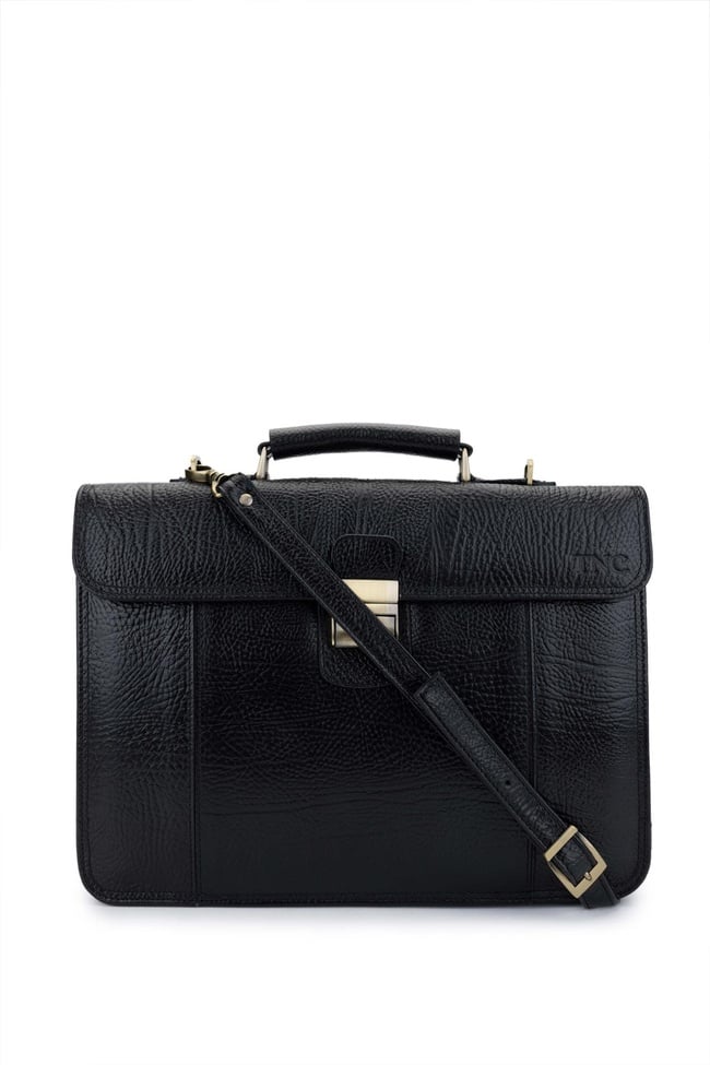  Tamer Tanca Erkek Hakiki Deri Siyah Evrak Çantası