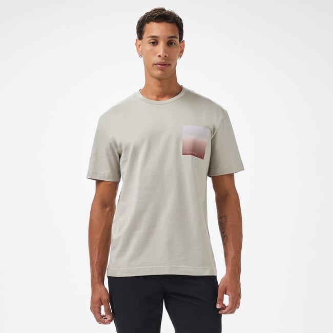  Calvin Klein Ombre Logo Erkek Gri T-Shirt