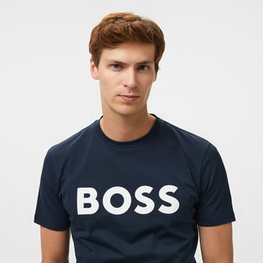  Boss Thinking Erkek Mavi T-Shirt