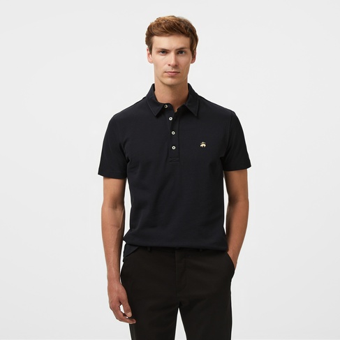  Brooks Brothers Polo Yaka 4 Düğmeli Erkek Siyah T-Shirt