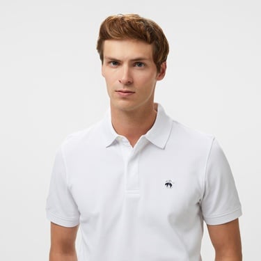  Brooks Brothers Polo Yaka Likralı Pike Erkek Beyaz T-Shirt