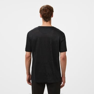  Brooks Brothers %100 Keten Bisiklet Yaka Erkek Siyah T-Shirt