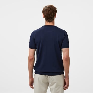  Brooks Brothers Bisiklet Yaka Basic Rayon Kısa Kol Erkek Lacivert Kazak