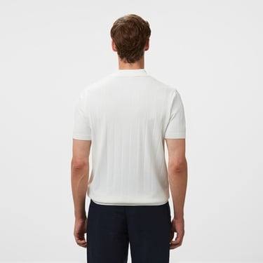  Brooks Brothers Polo Yaka Nervürlü Rayon Kısa Kol Erkek Beyaz Kazak