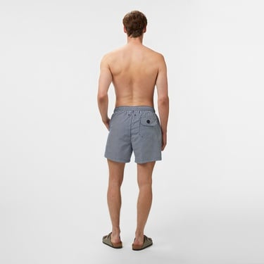  Brooks Brothers Lastikli İnce Çizgili Deniz Erkek Lacivert Mayo Şort