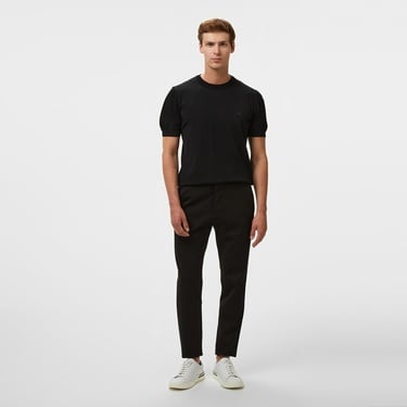  Brooks Brothers Bisiklet Yaka Basic Rayon Kısa Kol Erkek Siyah Kazak