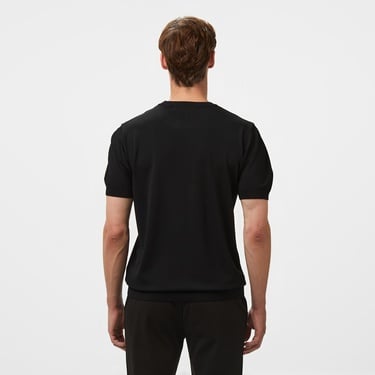  Brooks Brothers Bisiklet Yaka Basic Rayon Kısa Kol Erkek Siyah Kazak