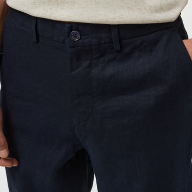  Brooks Brothers %100 Keten Klasik Erkek Lacivert Pantolon