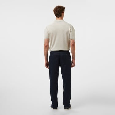  Brooks Brothers %100 Keten Klasik Erkek Lacivert Pantolon