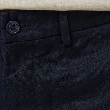  Brooks Brothers %100 Keten Klasik Erkek Lacivert Pantolon
