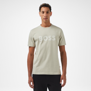  Boss Logotexture Erkek Bej T-Shirt