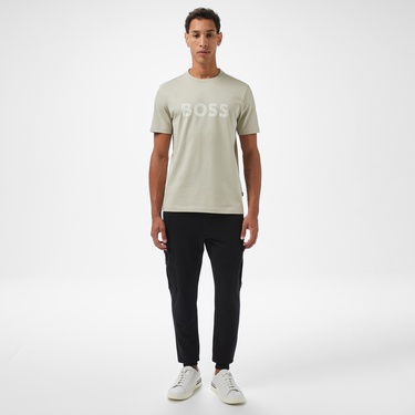  Boss Logotexture Erkek Bej T-Shirt
