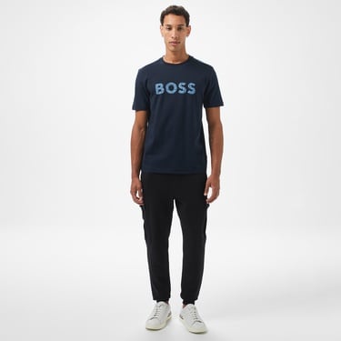  Boss Logotexture Erkek Mavi T-Shirt