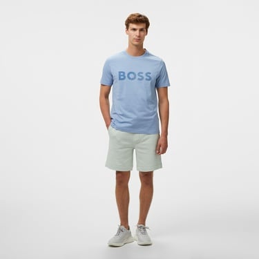  Boss Tape Logo Erkek Mavi T-Shirt