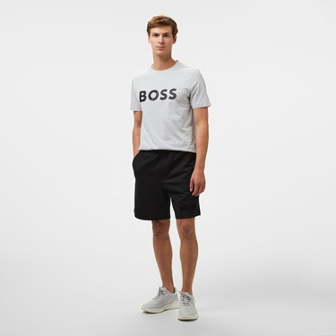  Boss Tape Logo Erkek Gri T-Shirt