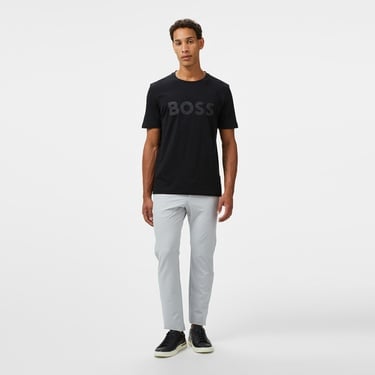  Boss Tape Logo Erkek Siyah T-Shirt