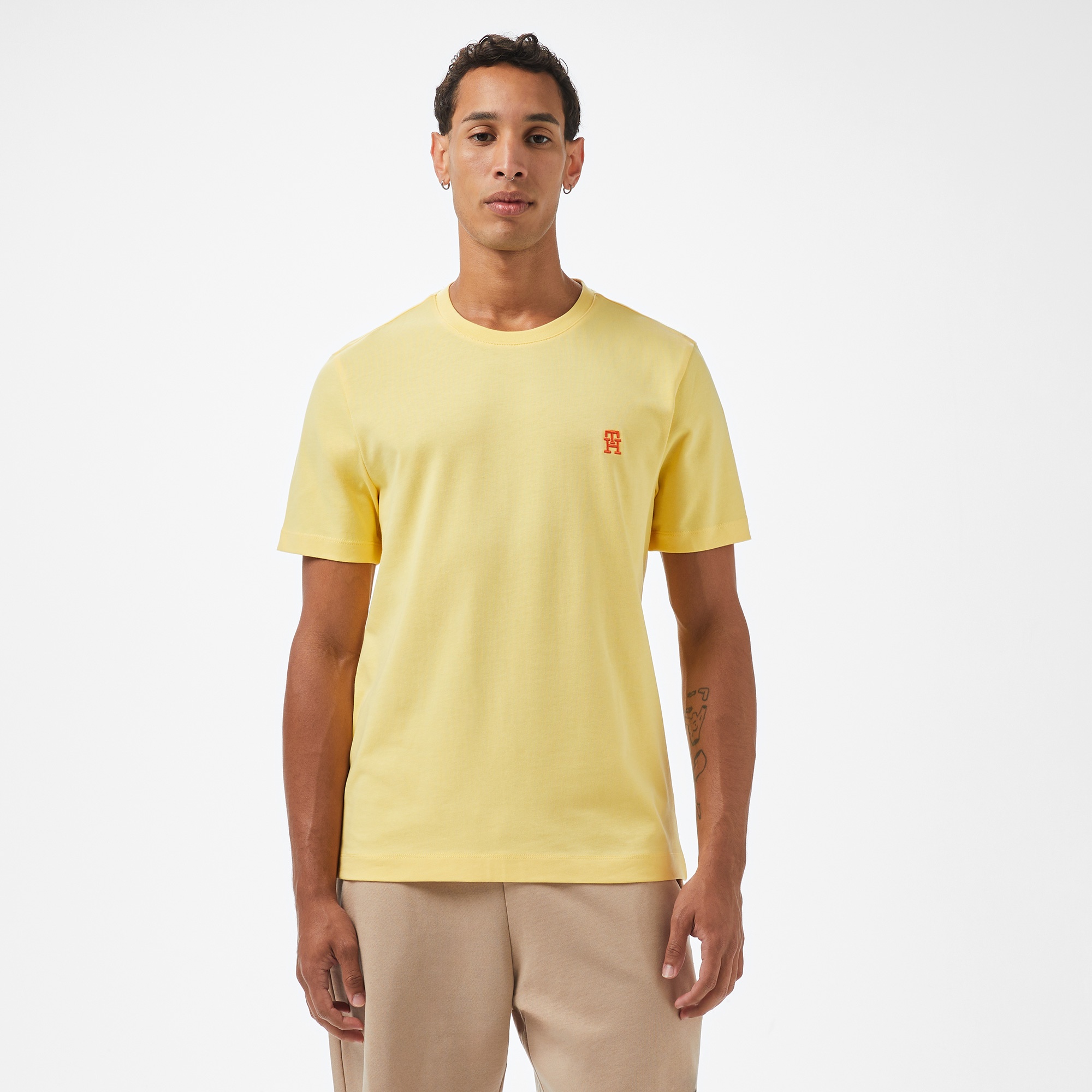 Tommy Hilfiger Monogram Imd Erkek Sarı T-Shirt