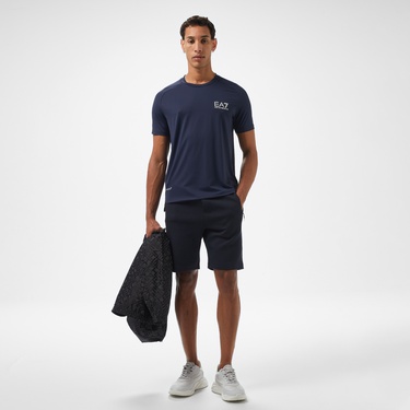  EA7 Erkek Lacivert Bisiklet Yaka T-Shirt